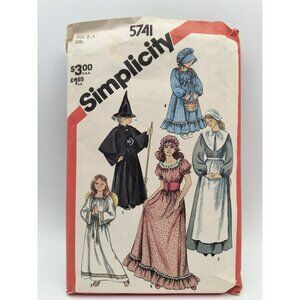 Simplicity 5741 Vintage Sewing Pattern Misses & Girls Costumes Size 2-4 Includes